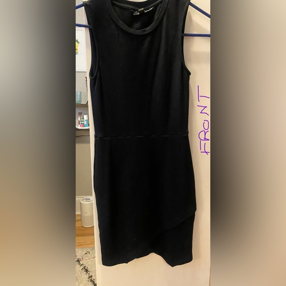 Topshop, black mini dress with a crisscross bottom - Picture 1 of 4
